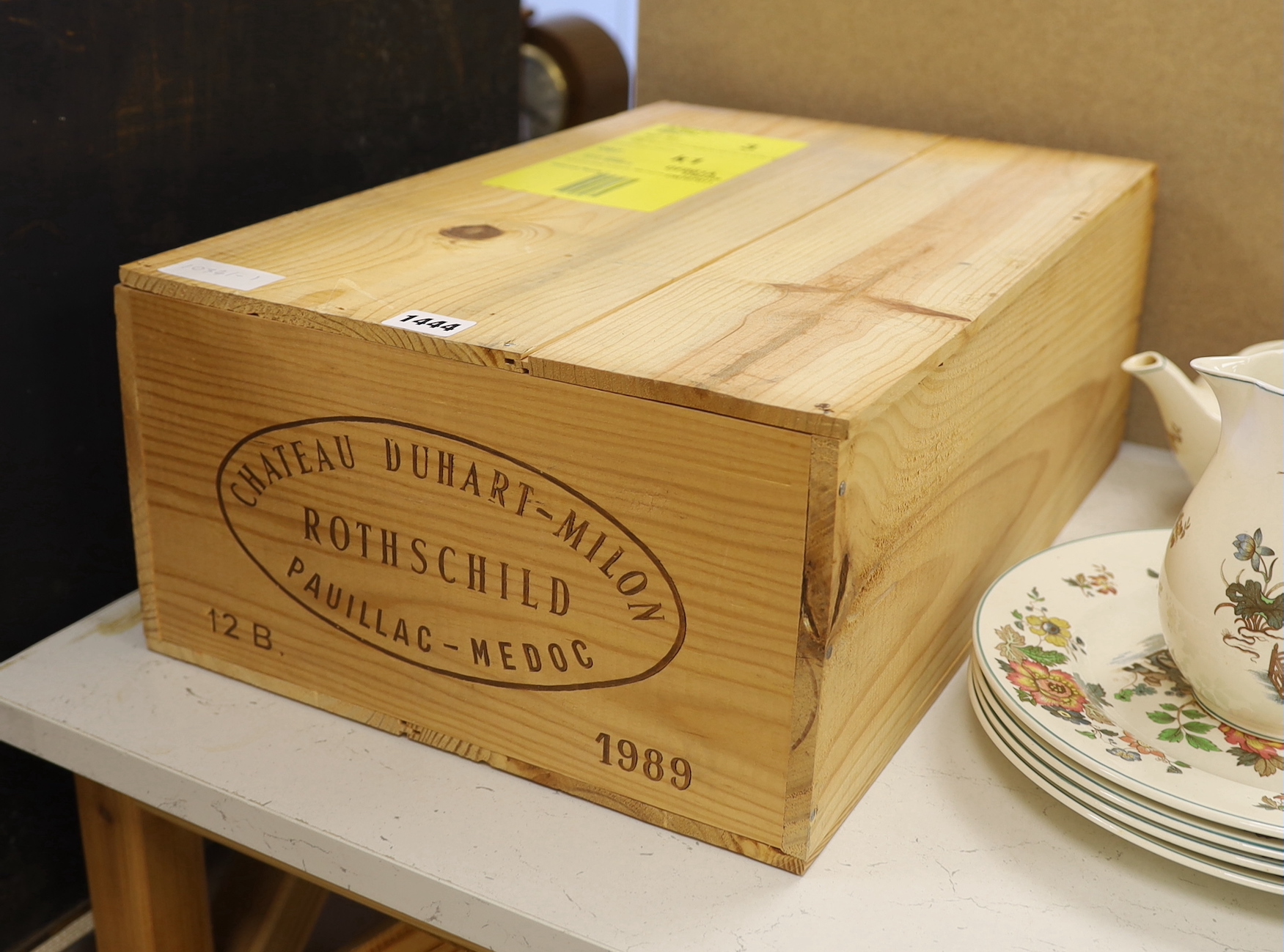 Twelve bottles of Chateau Duhart Milon, 1989, in OWC, purchased from The Wine Society.